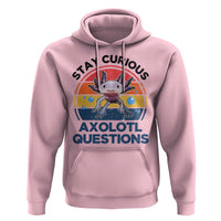 Funny Axolotl Pun Hoodie I Stay Curious Axolotl Question Retro