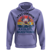 Funny Axolotl Pun Hoodie I Stay Curious Axolotl Question Retro