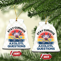 Funny Axolotl Pun Ceramic Ornament I Stay Curious Axolotl Question Retro - Wonder Print Shop