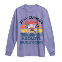 Funny Axolotl Pun Long Sleeve Shirt I Stay Curious Axolotl Question Retro