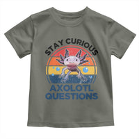 Funny Axolotl Pun Toddler T Shirt I Stay Curious Axolotl Question Retro