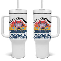 Funny Axolotl Pun Tumbler With Handle I Stay Curious Axolotl Question Retro