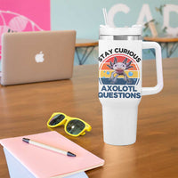 Funny Axolotl Pun Tumbler With Handle I Stay Curious Axolotl Question Retro
