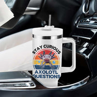 Funny Axolotl Pun Tumbler With Handle I Stay Curious Axolotl Question Retro
