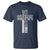 Blessed Papa Christian Cross T Shirt Faithful Dad Religious American Flag