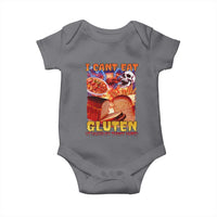 Funny Gluten Intolerance Baby Onesie I Can't Eat Gluten It Makes My Tummy Hurt Skeleton Meme
