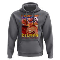 Funny Gluten Intolerance Hoodie I Can't Eat Gluten It Makes My Tummy Hurt Skeleton Meme