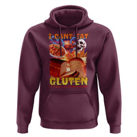 Funny Gluten Intolerance Hoodie I Can't Eat Gluten It Makes My Tummy Hurt Skeleton Meme