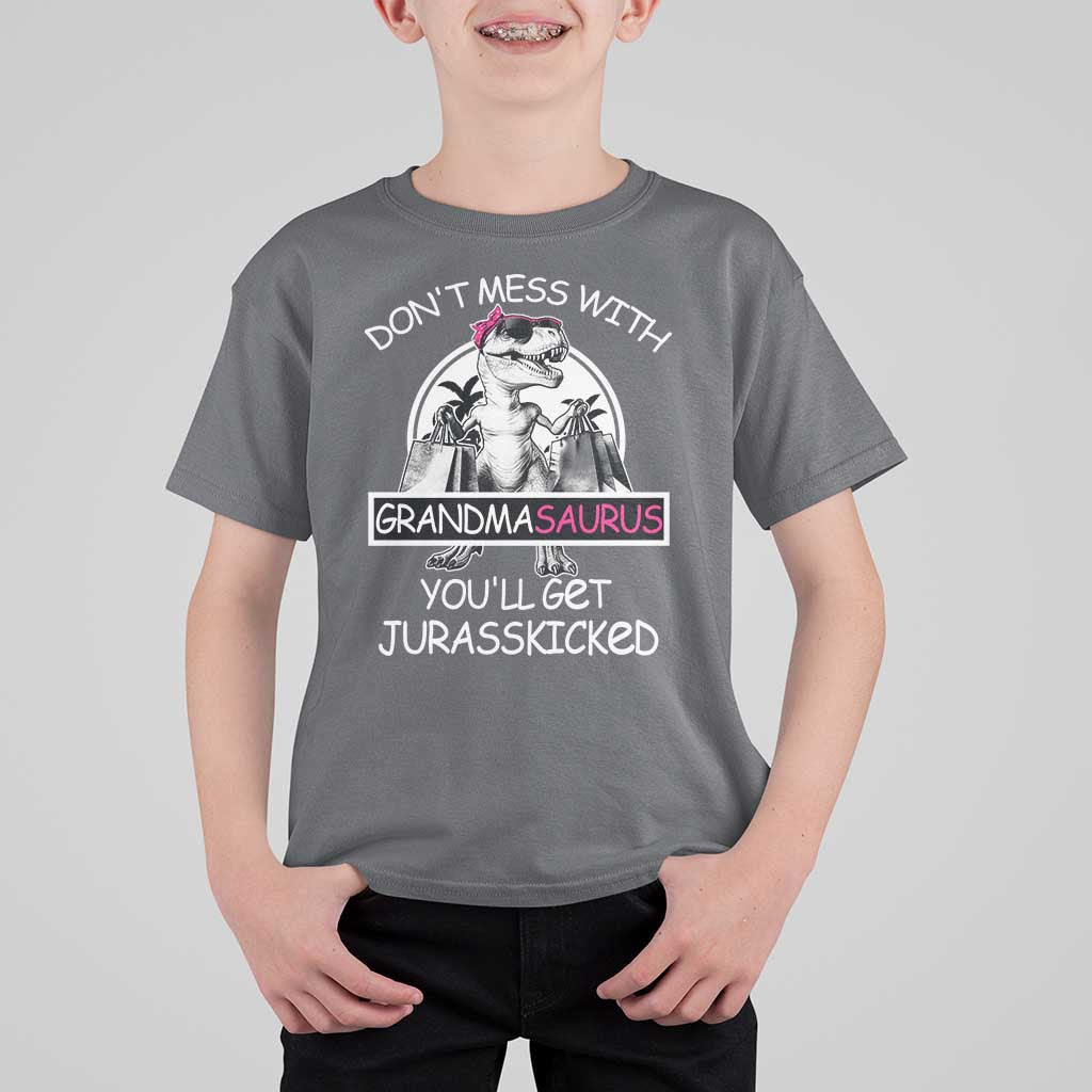 Funny Grandma Dinosaur T Shirt For Kid Dont Mess With Grandmasaurus Youll Get Jurasskicked