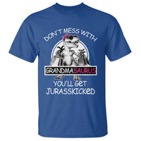 Funny Grandma Dinosaur T Shirt Dont Mess With Grandmasaurus Youll Get Jurasskicked
