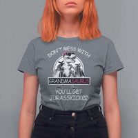 Funny Grandma Dinosaur T Shirt For Women Dont Mess With Grandmasaurus Youll Get Jurasskicked
