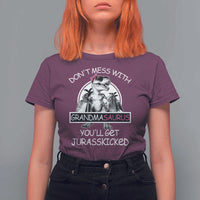 Funny Grandma Dinosaur T Shirt For Women Dont Mess With Grandmasaurus Youll Get Jurasskicked