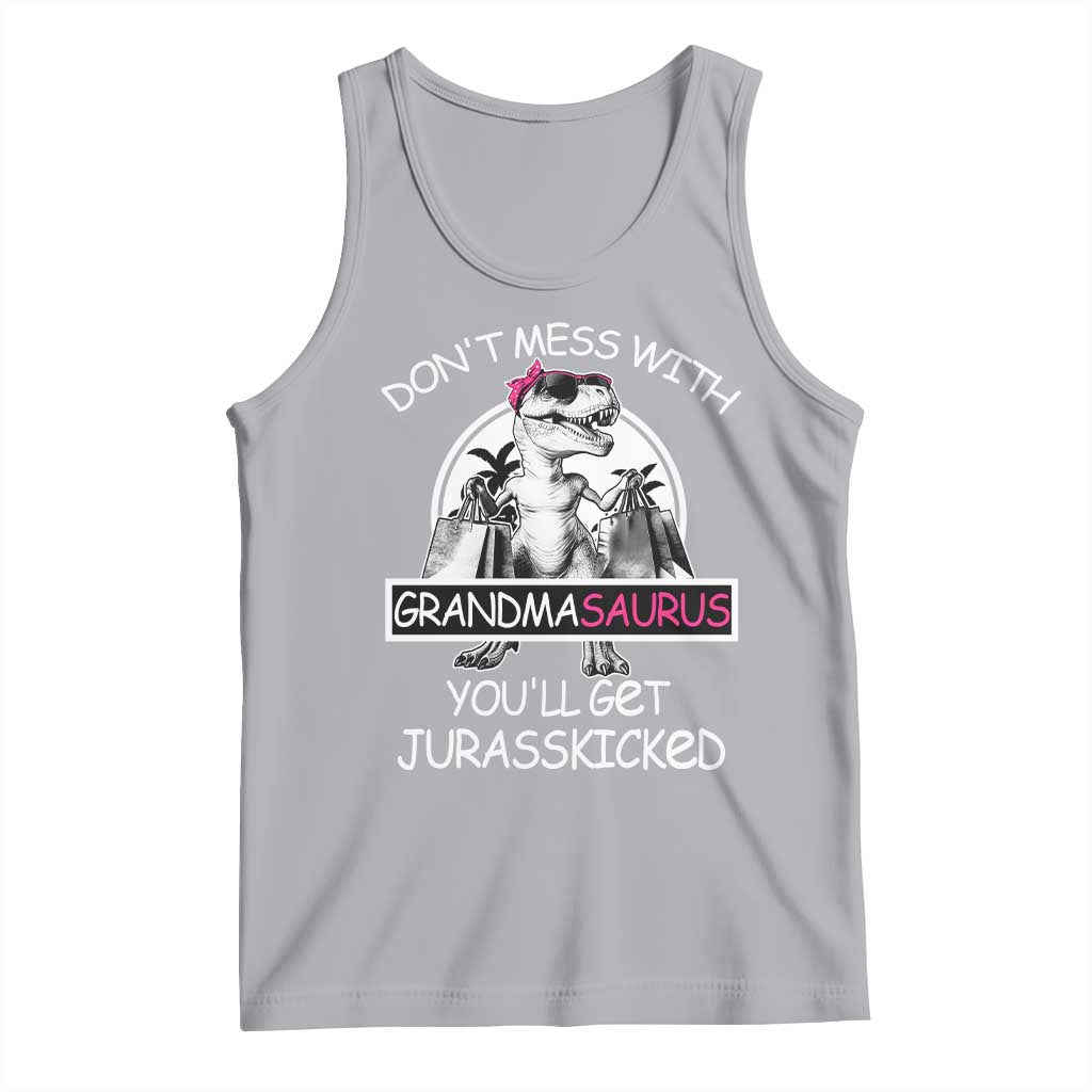 Funny Grandma Dinosaur Tank Top Dont Mess With Grandmasaurus Youll Get Jurasskicked