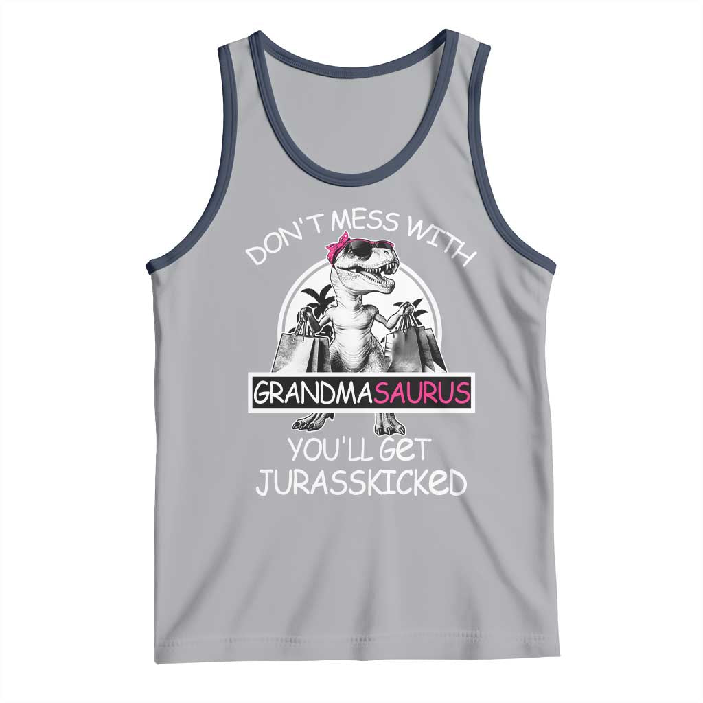 Funny Grandma Dinosaur Tank Top Dont Mess With Grandmasaurus Youll Get Jurasskicked