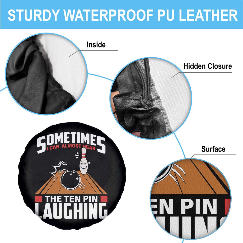 Funny Bowling Spare Tire Cover Hear The Ten Pin Laughing Bowler