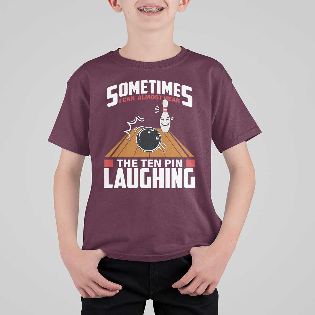 Funny Bowling T Shirt For Kid Hear The Ten Pin Laughing Bowler