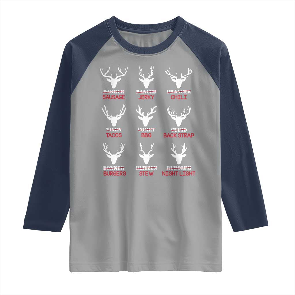 Funny Deer Hunting Raglan Shirt Hunter of All Santa's Reindeer