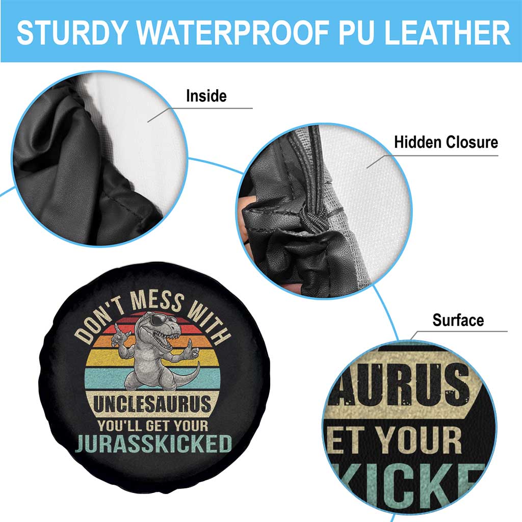 Funny Uncle Dinosaur Spare Tire Cover Don't Mess With Unclesaurus You'll Get Jurasskicked