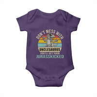 Funny Uncle Dinosaur Baby Onesie Don't Mess With Unclesaurus You'll Get Jurasskicked