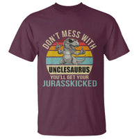 Funny Uncle Dinosaur T Shirt Don't Mess With Unclesaurus You'll Get Jurasskicked