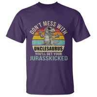 Funny Uncle Dinosaur T Shirt Don't Mess With Unclesaurus You'll Get Jurasskicked