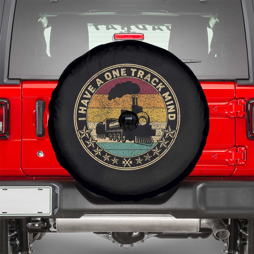 Funny I Have A One Track Mind Spare Tire Cover Train Railroad Retro Engine Model