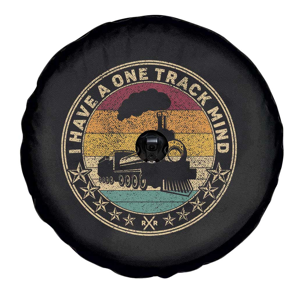 Funny I Have A One Track Mind Spare Tire Cover Train Railroad Retro Engine Model