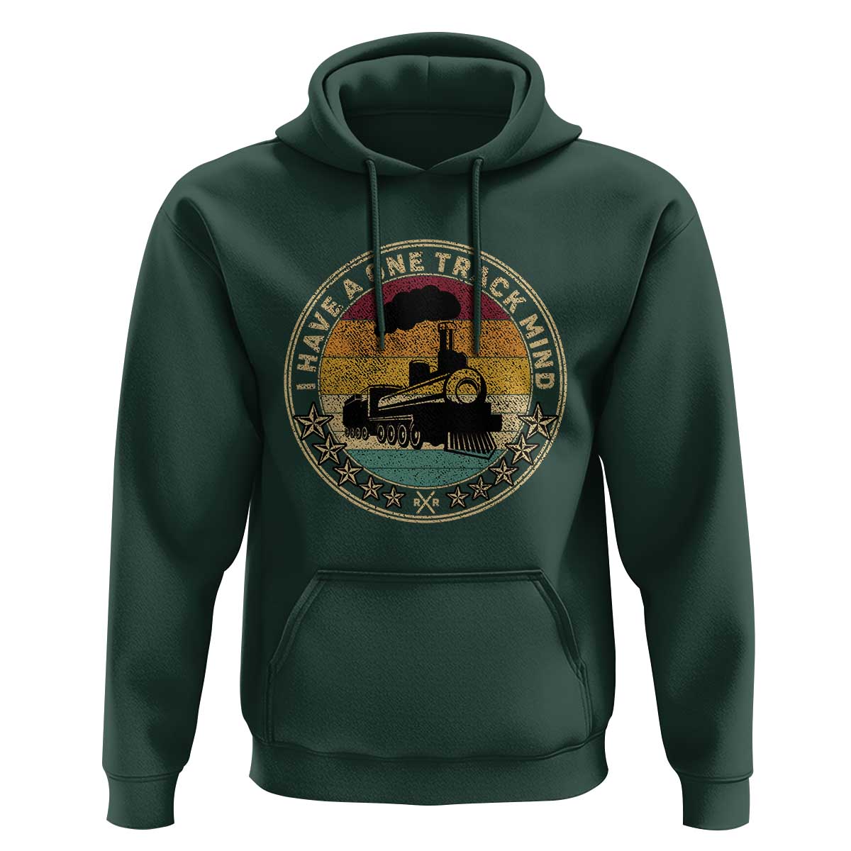 Funny I Have A One Track Mind Hoodie Train Railroad Retro Engine Model