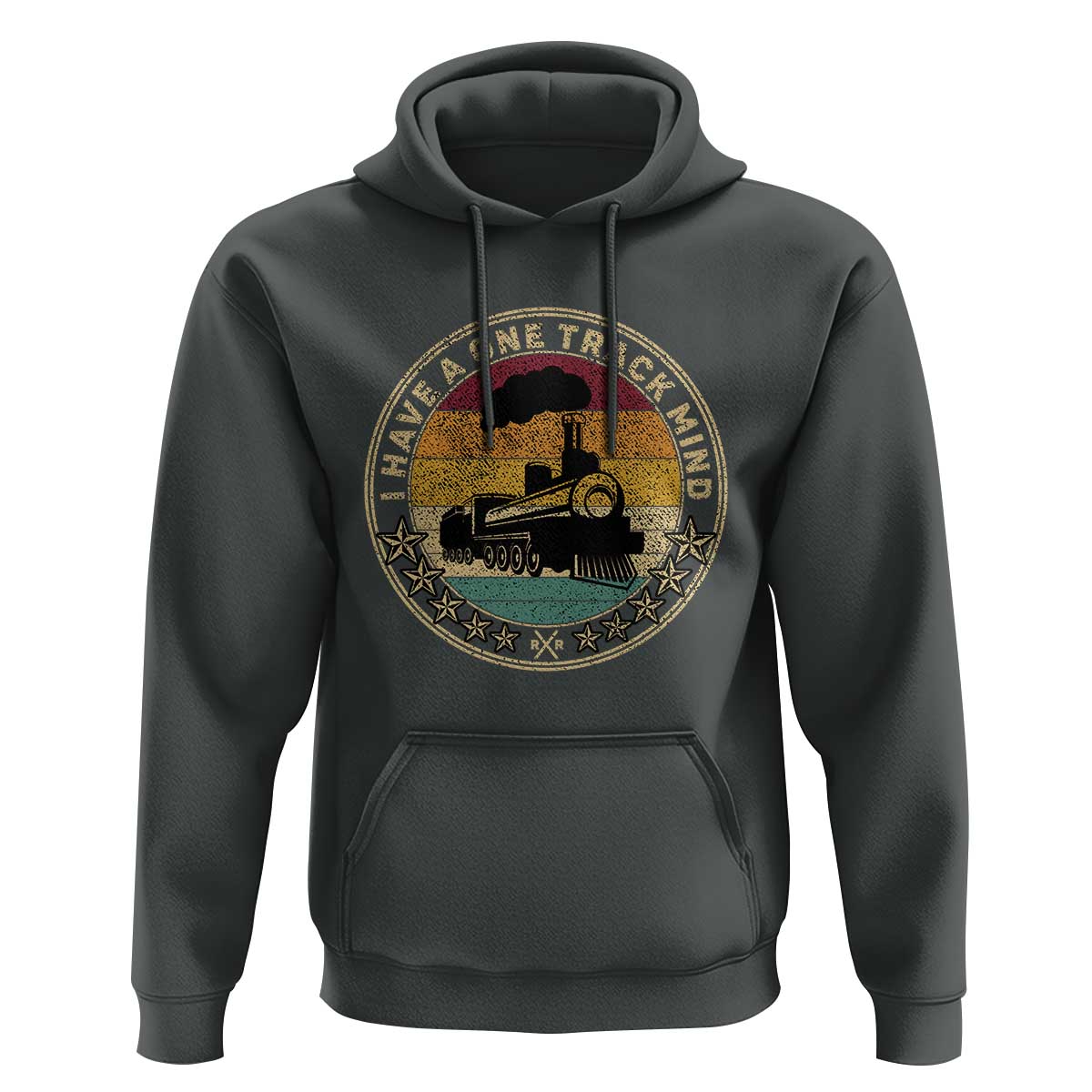 Funny I Have A One Track Mind Hoodie Train Railroad Retro Engine Model