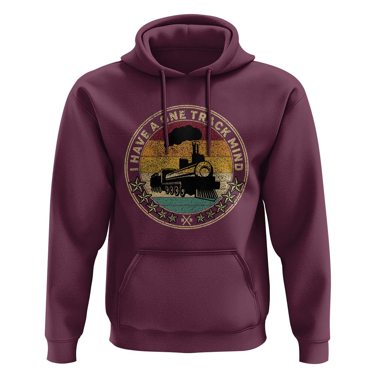 Funny I Have A One Track Mind Hoodie Train Railroad Retro Engine Model