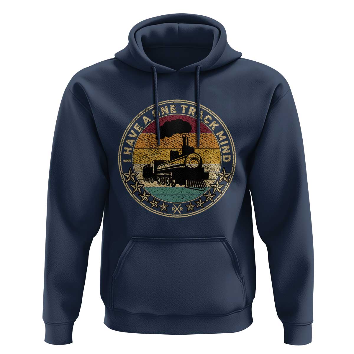Funny I Have A One Track Mind Hoodie Train Railroad Retro Engine Model