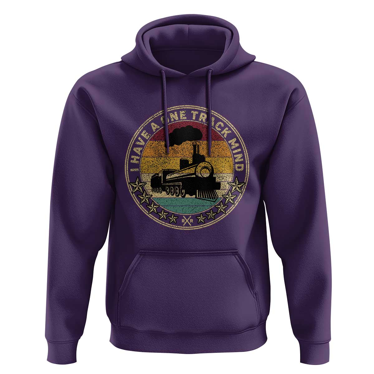 Funny I Have A One Track Mind Hoodie Train Railroad Retro Engine Model