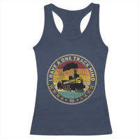 Funny I Have A One Track Mind Racerback Tank Top Train Railroad Retro Engine Model