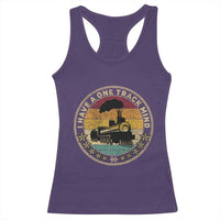Funny I Have A One Track Mind Racerback Tank Top Train Railroad Retro Engine Model