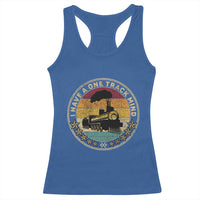 Funny I Have A One Track Mind Racerback Tank Top Train Railroad Retro Engine Model