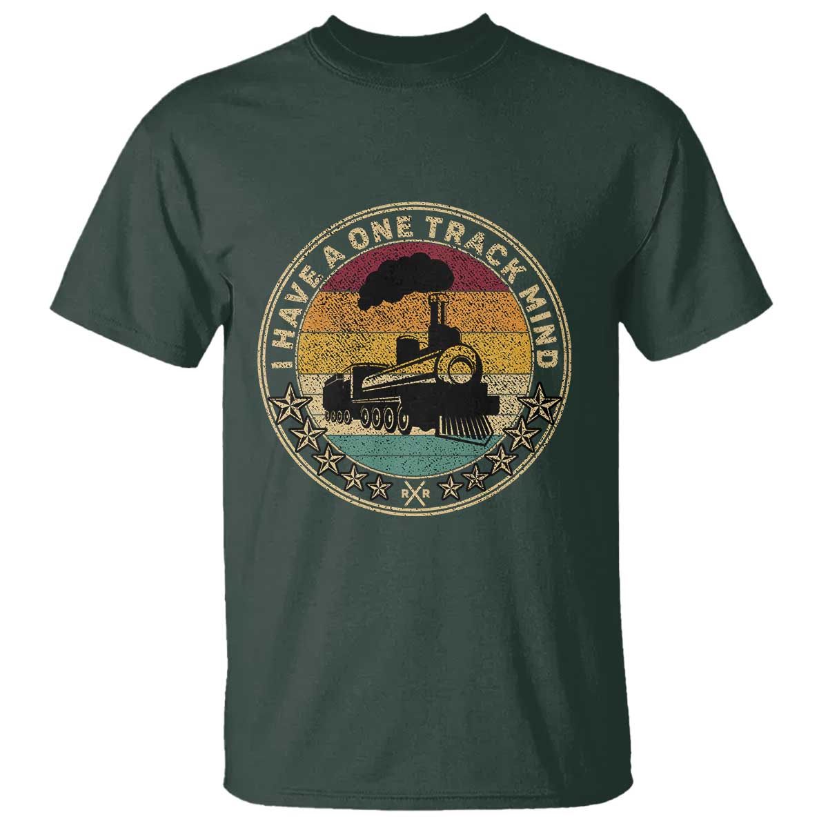 Funny I Have A One Track Mind T Shirt Train Railroad Retro Engine Model
