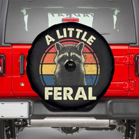 Funny Raccoon Spare Tire Cover A Little Feral Trash Panda Meme Retro