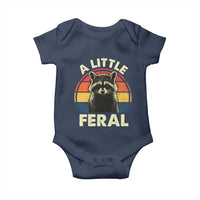 Funny Raccoon Baby Onesie A Little Feral Trash Panda Meme Retro