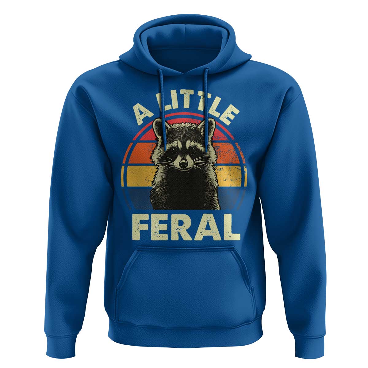 Funny Raccoon Hoodie A Little Feral Trash Panda Meme Retro