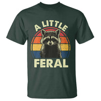 Funny Raccoon T Shirt A Little Feral Trash Panda Meme Retro