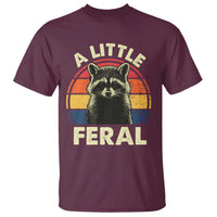 Funny Raccoon T Shirt A Little Feral Trash Panda Meme Retro