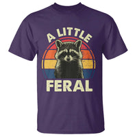 Funny Raccoon T Shirt A Little Feral Trash Panda Meme Retro