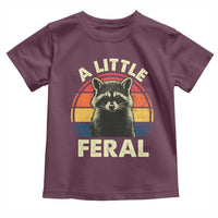 Funny Raccoon Toddler T Shirt A Little Feral Trash Panda Meme Retro
