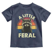Funny Raccoon Toddler T Shirt A Little Feral Trash Panda Meme Retro