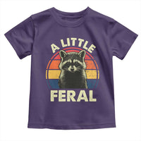 Funny Raccoon Toddler T Shirt A Little Feral Trash Panda Meme Retro