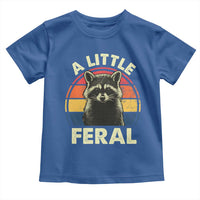 Funny Raccoon Toddler T Shirt A Little Feral Trash Panda Meme Retro