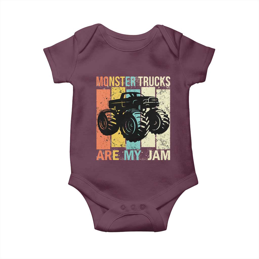 Monster Trucks Are My Jam Baby Onesie Vintage Retro
