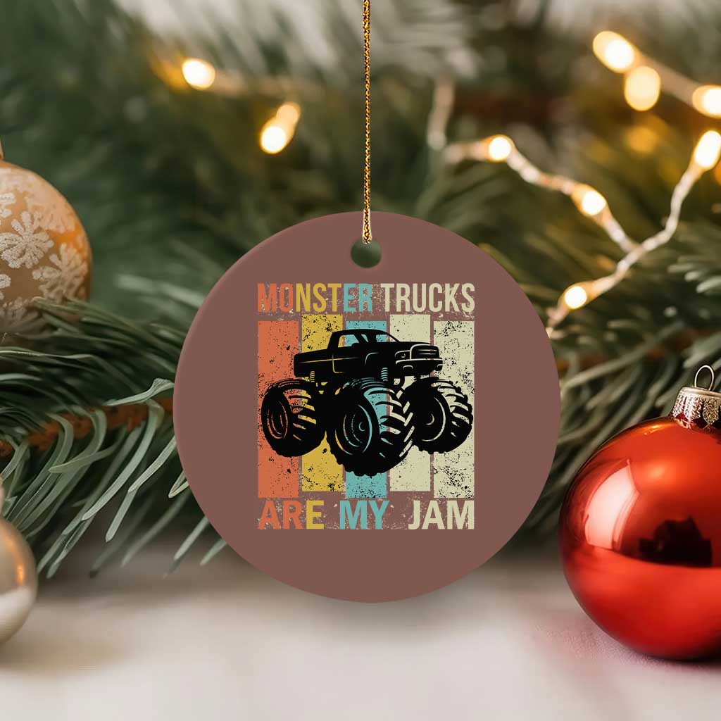 Monster Trucks Are My Jam Ceramic Ornament Vintage Retro - Wonder Print Shop