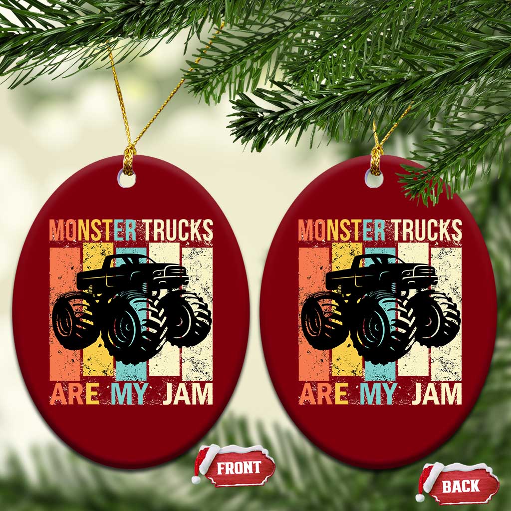 Monster Trucks Are My Jam Ceramic Ornament Vintage Retro - Wonder Print Shop