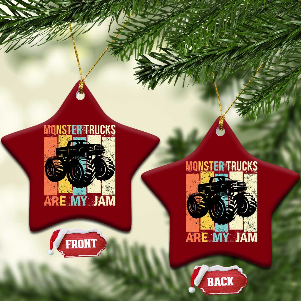 Monster Trucks Are My Jam Ceramic Ornament Vintage Retro - Wonder Print Shop